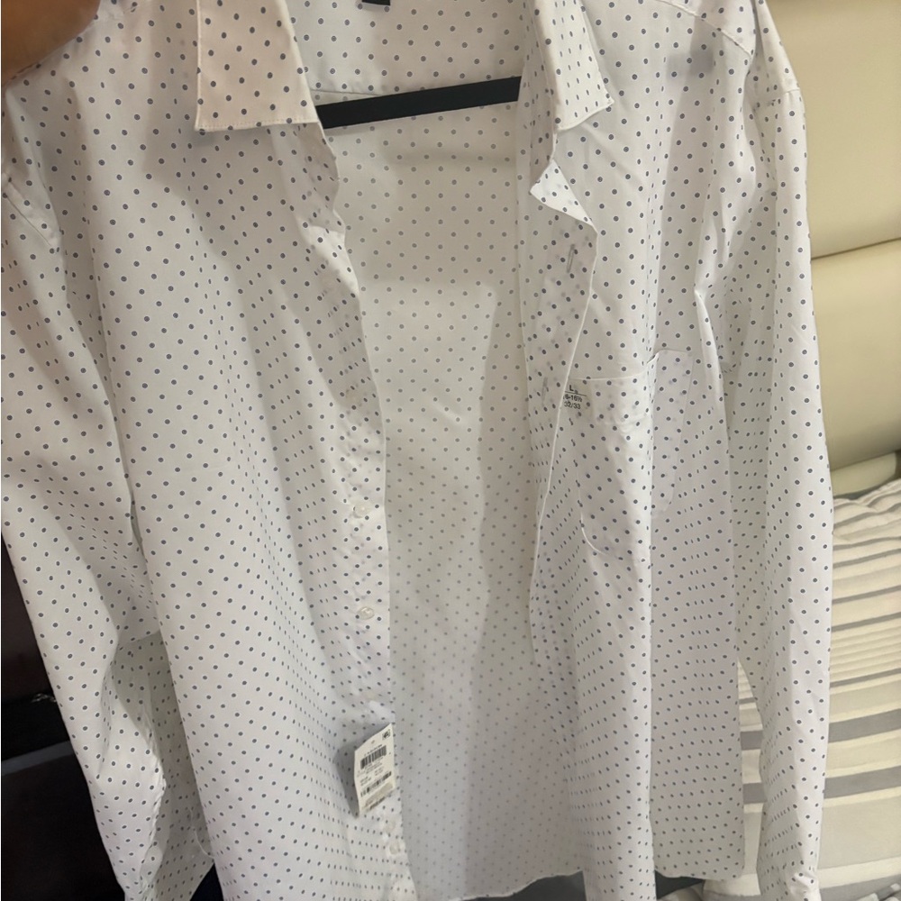 Alfani White Casual Button Down Shirt